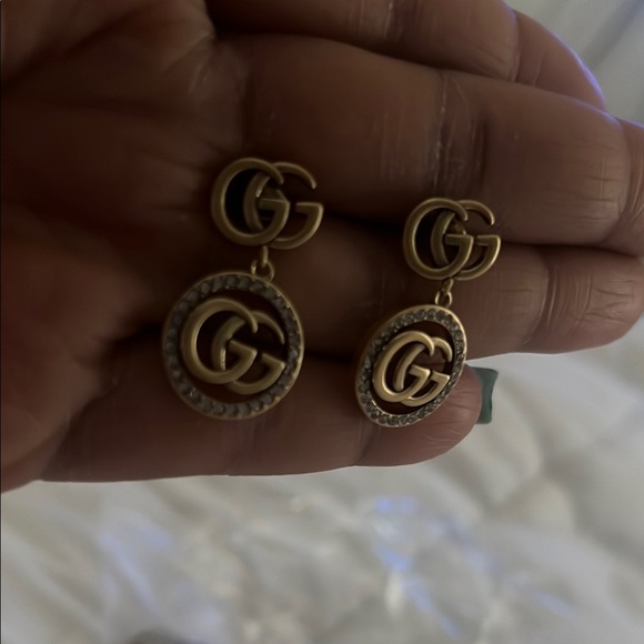 Gold GG Logo Earrings - Picture 1 of 1